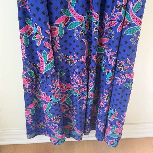 Baltic Born Plus Size 2X Biscayne Maxi Dress in Rayanne Indigo Print Ruffle Blue - Picture 7 of 11